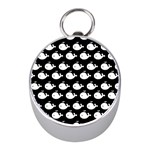 Cute Whale Illustration Pattern Mini Silver Compasses Front