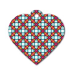 Cute Pattern Gifts Dog Tag Heart (two Sides)