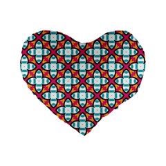 Cute Pattern Gifts Standard 16  Premium Flano Heart Shape Cushions