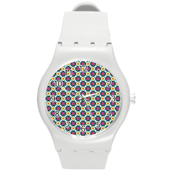 Cute Pattern Gifts Round Plastic Sport Watch (M)