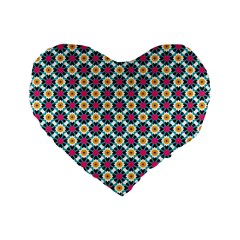 Cute Pattern Gifts Standard 16  Premium Flano Heart Shape Cushions