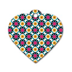 Cute Pattern Gifts Dog Tag Heart (two Sides)