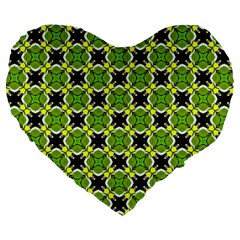 Cute Pattern Gifts Large 19  Premium Flano Heart Shape Cushions