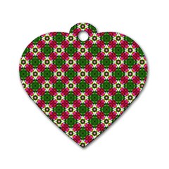 Cute Pattern Gifts Dog Tag Heart (two Sides)