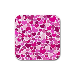 Heart 2014 0932 Rubber Square Coaster (4 Pack) 