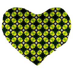 Cute Pattern Gifts Large 19  Premium Flano Heart Shape Cushions