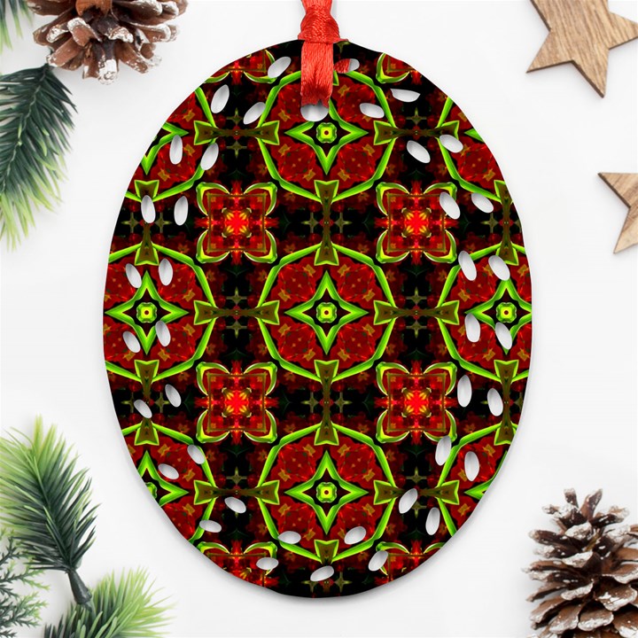 Cute Pattern Gifts Oval Filigree Ornament (2-Side) 