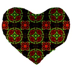 Cute Pattern Gifts Large 19  Premium Heart Shape Cushions