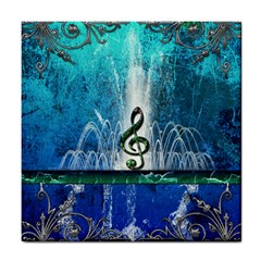 Clef With Water Splash And Floral Elements Tile Coasters