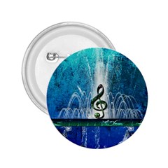 Clef With Water Splash And Floral Elements 2 25  Buttons