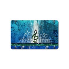 Clef With Water Splash And Floral Elements Magnet (name Card) by FantasyWorld7