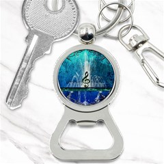 Clef With Water Splash And Floral Elements Bottle Opener Key Chains