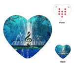 Clef With Water Splash And Floral Elements Playing Cards (Heart)  Front