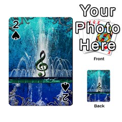 Clef With Water Splash And Floral Elements Playing Cards 54 Designs 