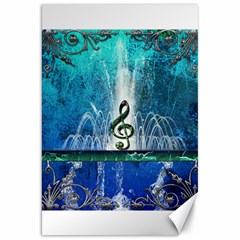 Clef With Water Splash And Floral Elements Canvas 20  X 30  