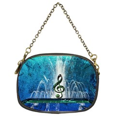 Clef With Water Splash And Floral Elements Chain Purses (one Side)  by FantasyWorld7