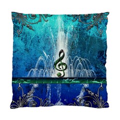 Clef With Water Splash And Floral Elements Standard Cushion Case (one Side) 