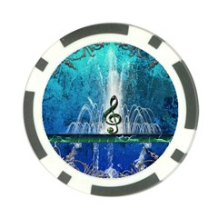 Clef With Water Splash And Floral Elements Poker Chip Card Guards (10 Pack) 