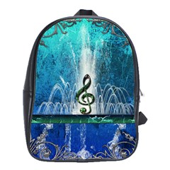 Clef With Water Splash And Floral Elements School Bags(large) 