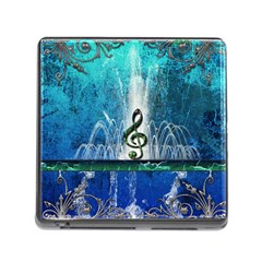 Clef With Water Splash And Floral Elements Memory Card Reader (square)