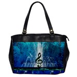 Clef With Water Splash And Floral Elements Office Handbags Front