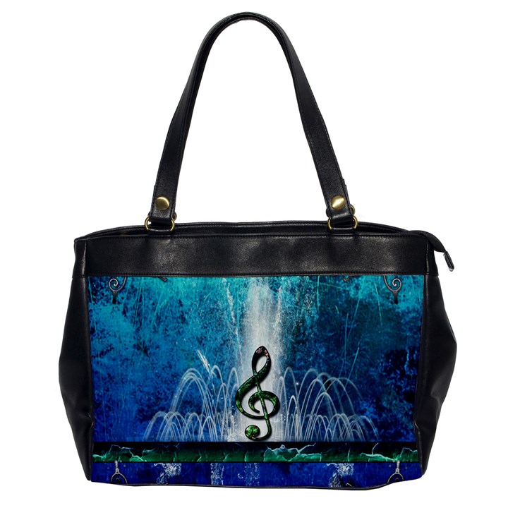 Clef With Water Splash And Floral Elements Office Handbags