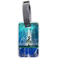 Clef With Water Splash And Floral Elements Luggage Tags (one Side)  by FantasyWorld7