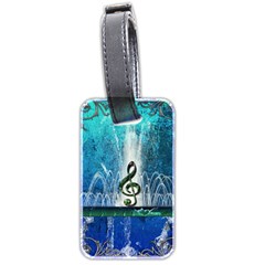 Clef With Water Splash And Floral Elements Luggage Tags (two Sides) by FantasyWorld7