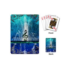 Clef With Water Splash And Floral Elements Playing Cards (mini) 