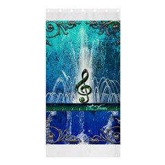 Clef With Water Splash And Floral Elements Shower Curtain 36  X 72  (stall) 