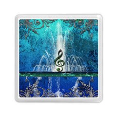 Clef With Water Splash And Floral Elements Memory Card Reader (square) 