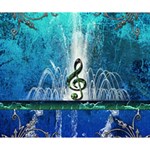 Clef With Water Splash And Floral Elements Deluxe Canvas 14  x 11  14  x 11  x 1.5  Stretched Canvas