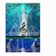 Clef With Water Splash And Floral Elements Large Garden Flag (two Sides)