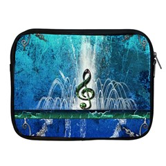 Clef With Water Splash And Floral Elements Apple Ipad 2/3/4 Zipper Cases by FantasyWorld7