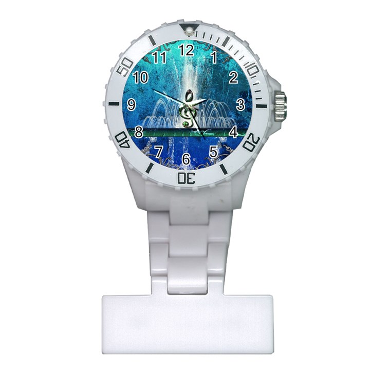 Clef With Water Splash And Floral Elements Nurses Watches