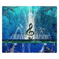 Clef With Water Splash And Floral Elements Double Sided Flano Blanket (small) 