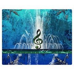 Clef With Water Splash And Floral Elements Double Sided Flano Blanket (medium) 