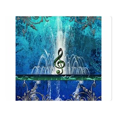 Clef With Water Splash And Floral Elements Double Sided Flano Blanket (large) 