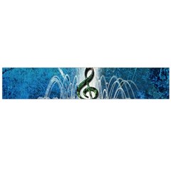 Clef With Water Splash And Floral Elements Flano Scarf (large)  by FantasyWorld7