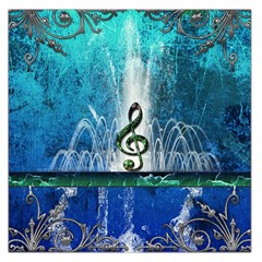 Clef With Water Splash And Floral Elements Large Satin Scarf (square)