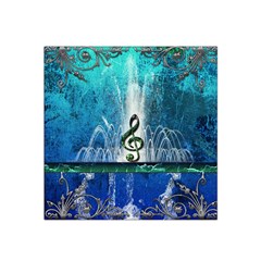 Clef With Water Splash And Floral Elements Satin Bandana Scarf by FantasyWorld7