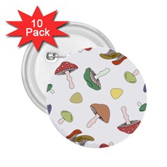 Mushrooms Pattern 02 2 25  Buttons (10 Pack) 