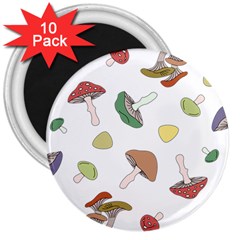 Mushrooms Pattern 02 3  Magnets (10 Pack) 