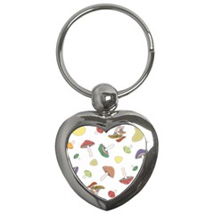 Mushrooms Pattern 02 Key Chains (heart) 