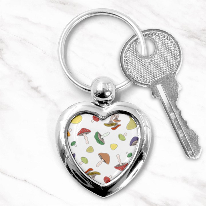 Mushrooms Pattern 02 Key Chains (Heart) 