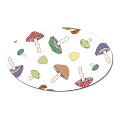 Mushrooms Pattern 02 Oval Magnet by Famous