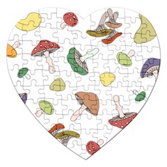 Mushrooms Pattern 02 Jigsaw Puzzle (heart)