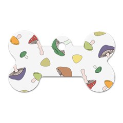 Mushrooms Pattern 02 Dog Tag Bone (two Sides) by Famous