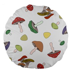 Mushrooms Pattern 02 Large 18  Premium Round Cushions by Famous