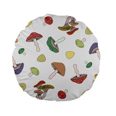 Mushrooms Pattern 02 Standard 15  Premium Flano Round Cushions by Famous